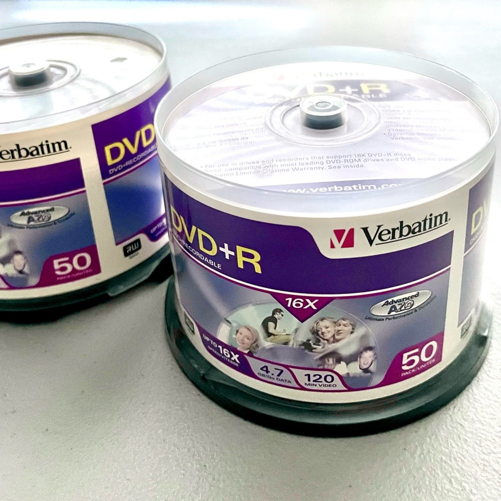 Verbatim DVD+R 16X Bundle of 50-Pack + 35 Pack (85 discs) - Purple